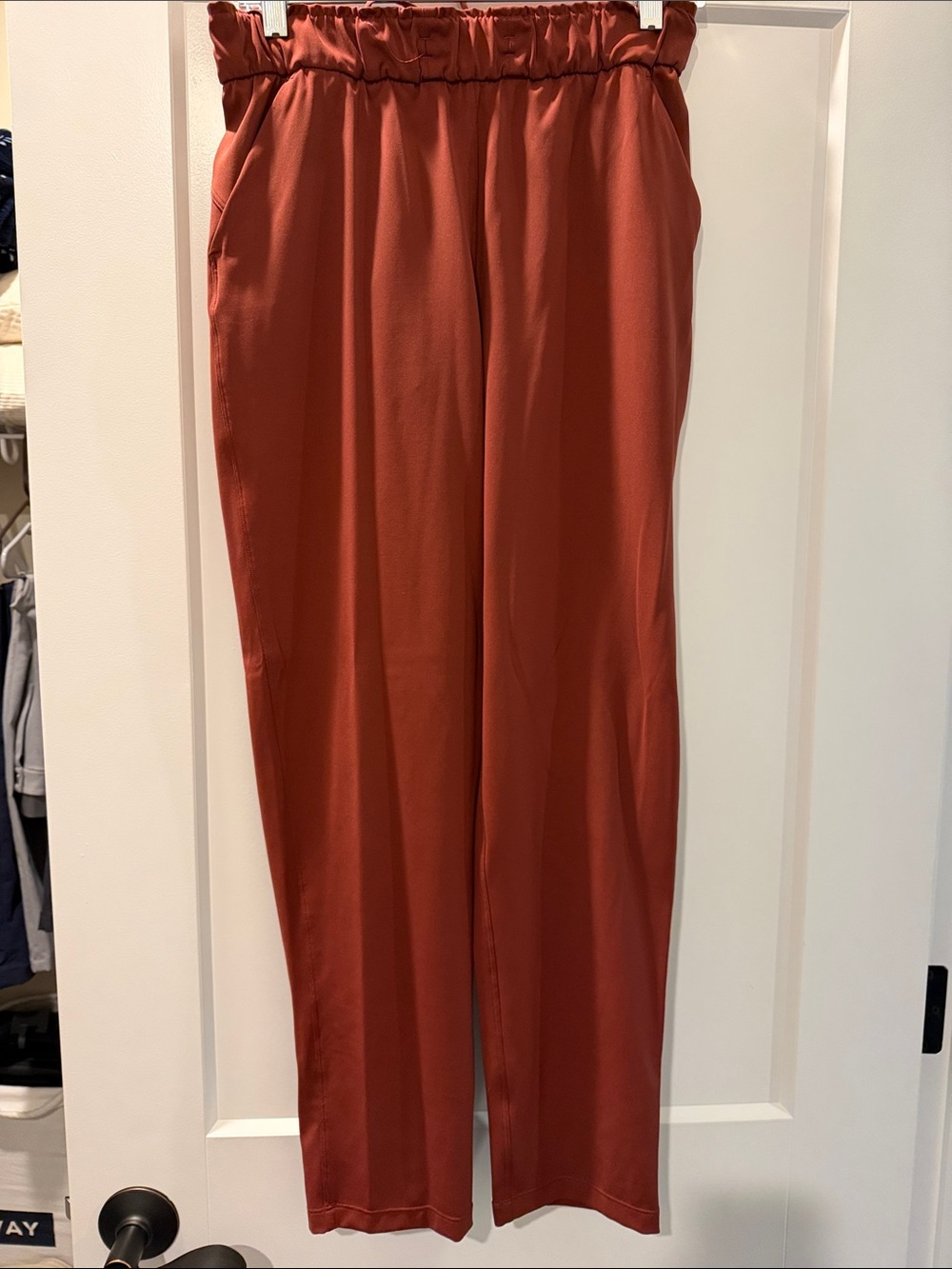 lululemon high rise stretch 7/8 rust red size 4